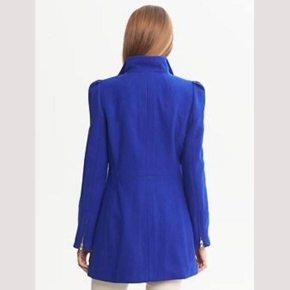 Banana Republic - Structured Wool City Coat 686057 | Cobalt Blue | Size Medium - Picture 4 of 14